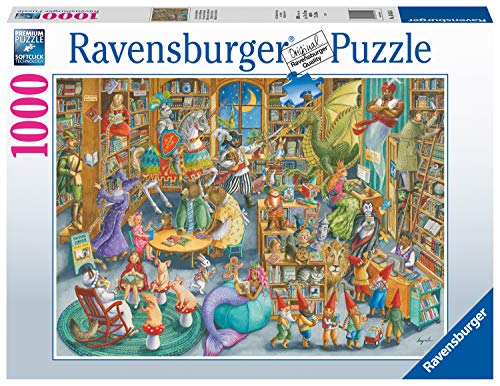 Ravensburger- Medianoche en la Biblioteca Rompecabeza Piezas, Multicolor (Puzzle 1000 Pz - Fantasy)