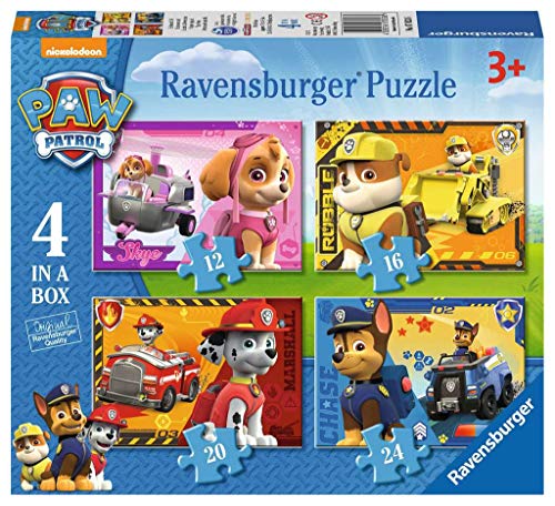 Ravensburger Paw Patrol - 4 puzzle en una caja, 12-16-20-24 piezas, para niños 3+ años (7033)