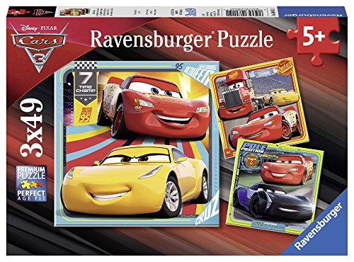Ravensburger-Puzzle 3 x 49 Piezas, Cars 3, (8015)