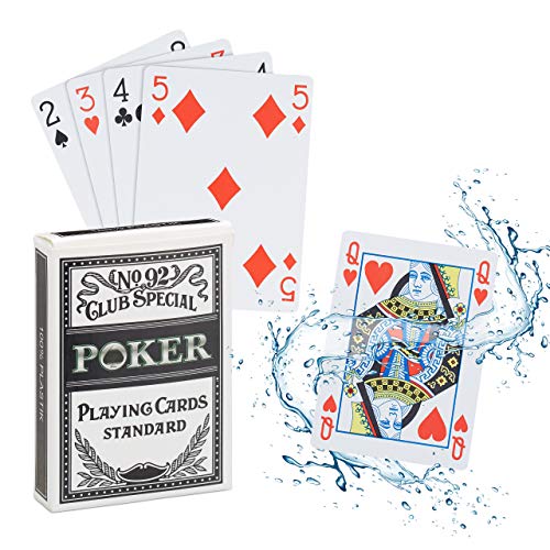 Relaxdays Cartas Póker Impermeables, Baraja Resistente al Agua, 54 Naipes, Texas Hold'em, Profesional, Plástico, 1 Ud, Multicolor (10023628)