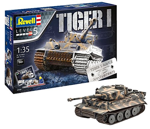 Revell-75 Years Tiger I Maqueta Tanque de Guerra, 14+ Años, Multicolor, 24,10 cm de Largo (05790)