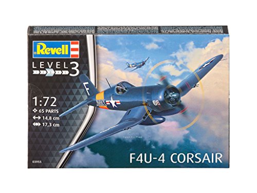 Revell-F4U-4 Corsair Maqueta Avión, 10+ Años, Multicolor, 14,8cm (03955)