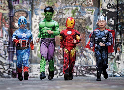 Rubies 640833M Disfraz oficial de los Vengadores de Marvel Capitán América Deluxe para niños, edad mediana de 5 a 6 años, altura de 116 cm