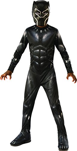 Rubie's 641046-L Avengers - Disfraz de Pantera Negra para niños, Negro (Black Panther), L (8-10 años)