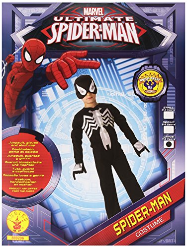 Rubies Disfraz oficial de Spiderman para 7-8 años, grande, color negro