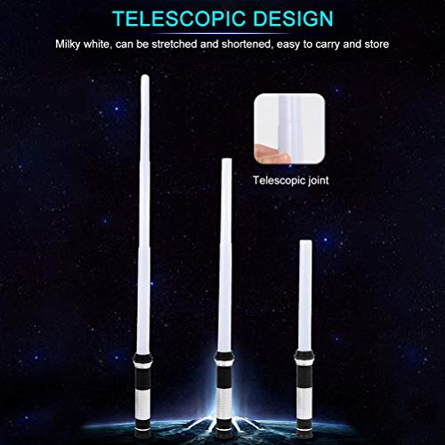 Sable de luz, 2-en-1 LED Sound Light Up Sword Telescope Espada Extensible y Plegable