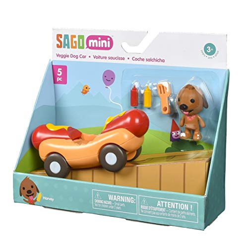SAGO mini- Juguete Educativo Vehículos: Harvey’s Veggie Dog Car, Multicolor (Spin Master 778988537992)