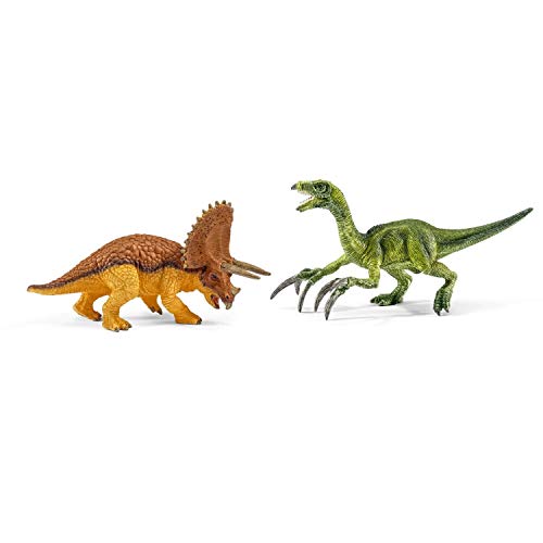 Schleich - Set 2 figuras dinosaurios. Triceratops y Therizinosaurus