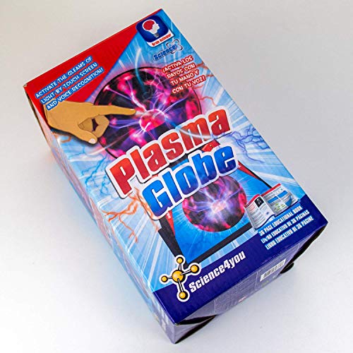Science4you - Globo de Plasma - Juguete educativo y Científico, Bola de plasma, lámpara mágica con sensor táctil de luz, regalo eléctrico para niños y niñas, +14 años, juego educativo