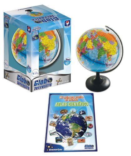 Science4you - Globo Terráqueo y Atlas Mundial, Libro Educativo, Globo Girable para Niños 8 9 10 Años