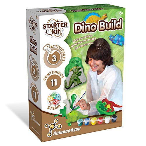 Science4you-Starter Kit Dino Build – Construye tu Dinosaurio, Juguete Científico y Educativo, Primeros Pasos, Fósiles para Niños 8 Años (80002585)