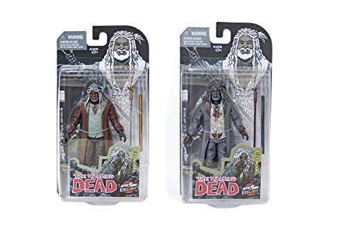 SDCC 2014 Exclusive The Walking Dead Ezekiel Full Color and Black & White Blood Splatter Figures by Walking Dead