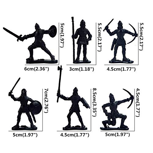 SEALEN 28 PCS Caballeros Juguetes, Guerreros de plástico Caballeros Medievales Caballos Soldado Modelo de Acción Militar Juguetes, Soldados Arcaicos Figuras Juguetes Regalo para Niños