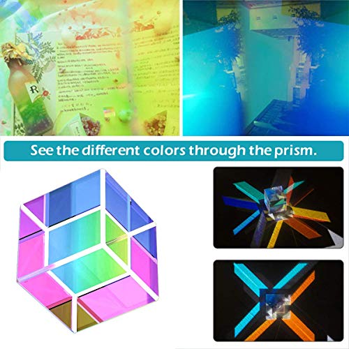 SIMUER Cristal Óptico Plaza de Prisma, 15mm Cubo del Prisma Cristal Refractor Prisma para Enseñar Espectro de Luz Física de Fotografía