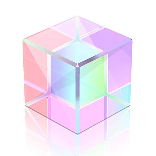 SIMUER Cristal Óptico Plaza de Prisma, 15mm Cubo del Prisma Cristal Refractor Prisma para Enseñar Espectro de Luz Física de Fotografía
