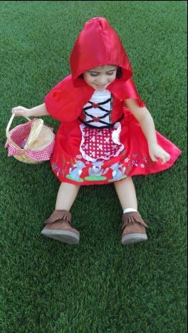 Sincere Party - Disfraz de Caperucita Roja con Vestido con Capa y Cesta para niñas pequeñas 5-6 años
