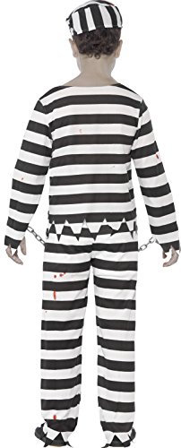 Smiffy's 44326S - Disfraz de zombi convicto, color negro y blanco, talla S (para 4-6 anos)