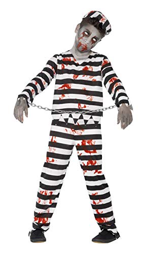 Smiffy's 44326S - Disfraz de zombi convicto, color negro y blanco, talla S (para 4-6 anos)