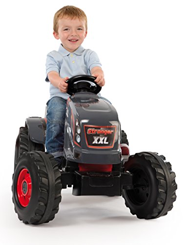 Smoby 710200 Stronger XXL Tractor a pedales con remolque, Rojo