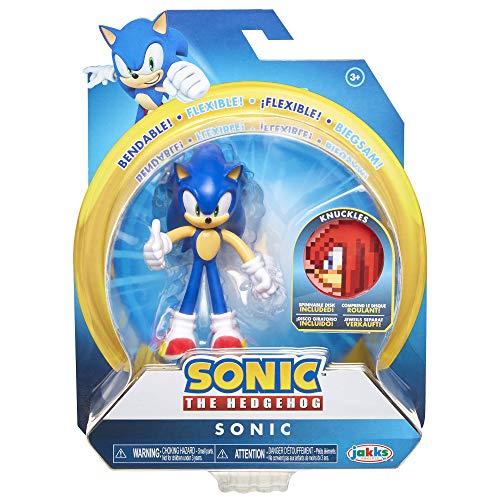 SONIC Figura de accción Sonic The Hedgehog (tamaño 10cm) con Miembros Flexibles y Accesorio, 400514