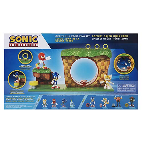 Sonic The Hedgehog Green Hill Zone Playset con Figura de acción sónica de 2.5 Pulgadas