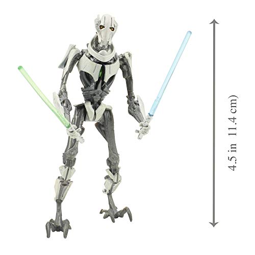 Star Wars Figura de juguete de la galaxia de aventuras General Grievous de 3.75 pulgadas y Mini cómic – Aprende sobre