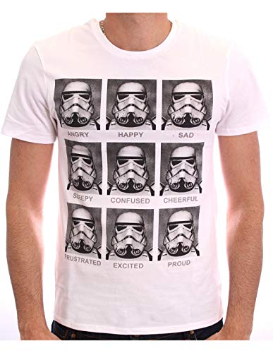 Star Wars Trooper Emotions - Camiseta para Hombre, Color Blanc, Talla L/L