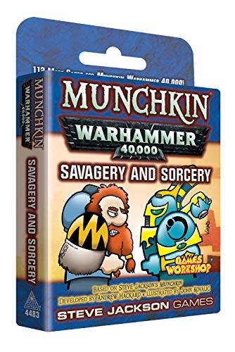 Steve Jackson Games 4483 Munchkin Warhammer 40k: Savagery & Sorcery - Juego de Mesa (Contenido en alemán)