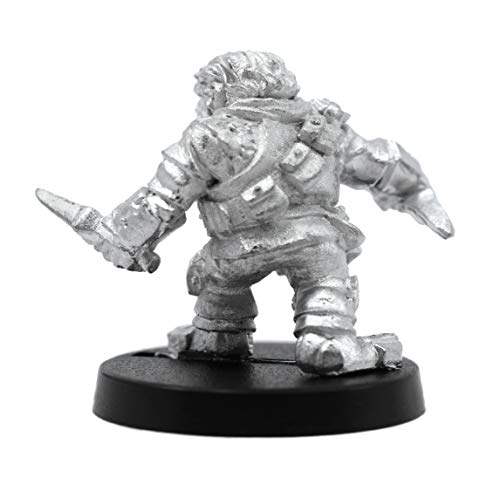 Stonehaven Miniaturas Hombre Enano Rogue Figuras Miniaturas, 100% Metal Peltre, 32 mm de alto, (para juegos de guerra de mesa de 28 mm)