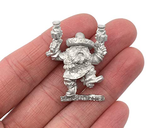 Stonehaven Miniatures Figura en miniatura de Gunslinger enano masculino, 100% metal de peltre – 35 mm de alto – (para juegos de guerra de mesa de escala de 28 mm) – Fabricado en Estados Unidos