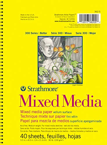 Strathmore str-362 – 5 40 hoja nº 90 Mixed Media Pad, 5,5 por 8,5 "