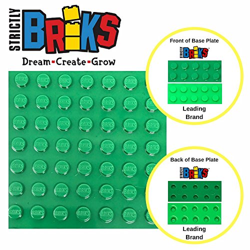 Strictly Briks - Bases Planas clásicas para Construir - Ideal para Hacer una Mesa de Juegos - 100 % Compatible con Todas Las Grandes Marcas - 25,4 x 25,4 cm - 2 Bases Azules y 2 Verdes
