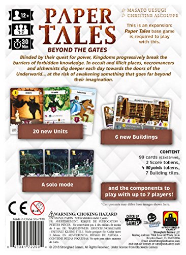 Stronghold Games stg07130 Paper Tales Beyond The Gates Expansion, Multicolor