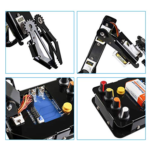 SUNFOUNDER Robot Arm 4-Axis Servo Control 180 Grados de Rotación Kit Robotica para Arduino de Juguete Programable para Niños y Adultos