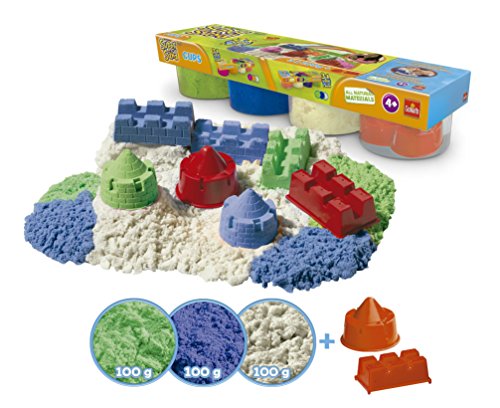 Super Sand Arena - Pack de 4 botes, color azul / verde / blanco / molde (Goliath 83222006) , color/modelo surtido