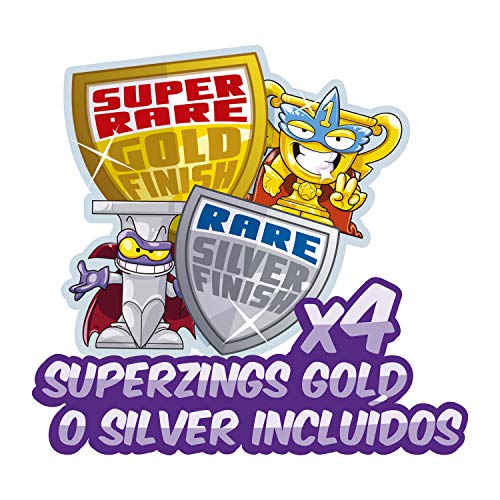 SuperZings - Exclusivo Juego de la Oca (OCASPZ) con los Personajes de SuperZings, Incluye 4 Figuras Gold o Silver