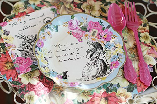 Talking Tables platos con detalles de Alice en el país de las maravillas’ Truly Alice.’ Multicolores. Carton.