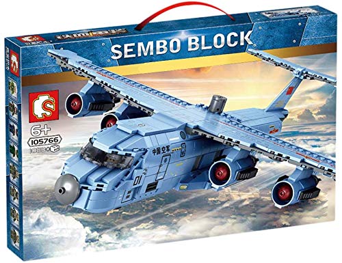 Technic Y-20 Militar del avión de Transporte estratégico Juego de construcción con Minifiguras y Armas, Avión Set de Juego Compatible con Lego Plano - 1083 PC