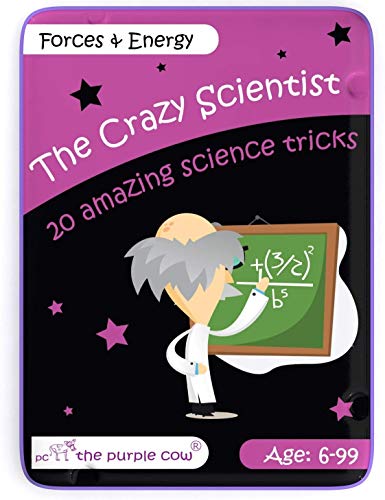 The Purple Cow- The Crazy Scientist Science Tricks Card Set, Forces and Energy, Science experiment kit for kids both boys and girls 6 years and older, instructions inside – amazing STEM learning