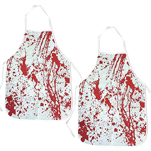 THE TWIDDLERS Delantales Cubiertos de Sangre de Halloween - Paquete de 2 Halloween - Sangriento Carnicero Disfraces