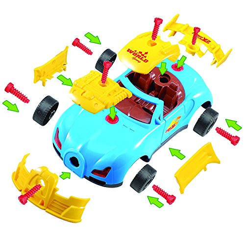 Think Gizmos Coche de carreras tipo juguete desmontable - Juguete de construcción con kit de herra-mientas - Juguetes niños 2 años y más - Juegos educativos montaje coche de juguete - Nueva Versión 3
