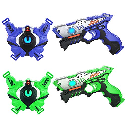 TINOTEEN infrarrojo Laser Tag Armas y Chalecos Juego de 2 Jugadores(Verde & Azul)…