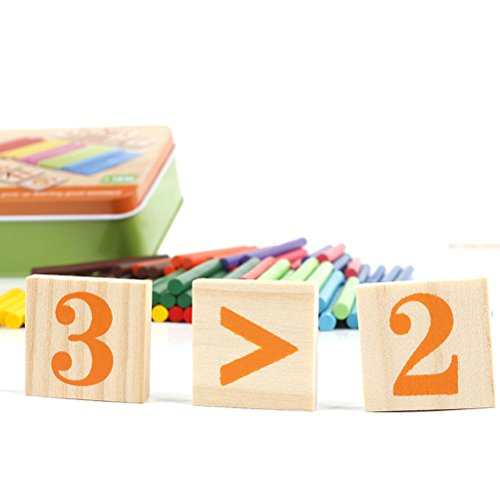 TOYMYTOY Juguetes Educativos Juegos Matematicos para Niños Número Madera y Palillos con Caja