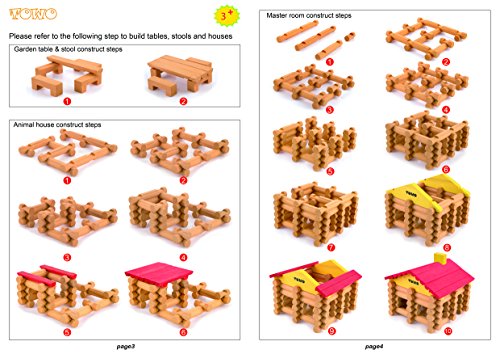 Toys of Wood Oxford TOWO Granja Juguete con Animales- Granja de Juguete de construcciones de Madera con Animales y Tractor - Casa de Campo de Madera, Juegos de construcción para niños de 3 años