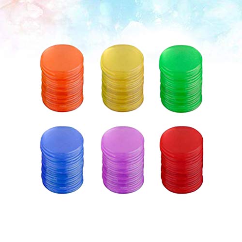 Toyvian Juego de Mesa de fichas de fichas de plástico Juego de fichas Juego de fichas Piezas Coloridas Monedas Juguetes 300pcs (Color Surtido)