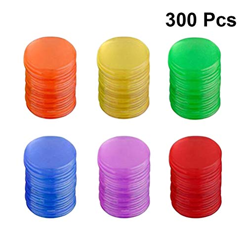 Toyvian Juego de Mesa de fichas de fichas de plástico Juego de fichas Juego de fichas Piezas Coloridas Monedas Juguetes 300pcs (Color Surtido)