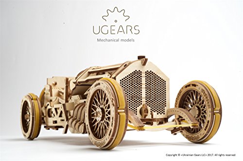 UGEARS Coche Grand Prix U-9 - Kit de Montaje Coche de carreras - 3D Rompecabezas de Madera DIY