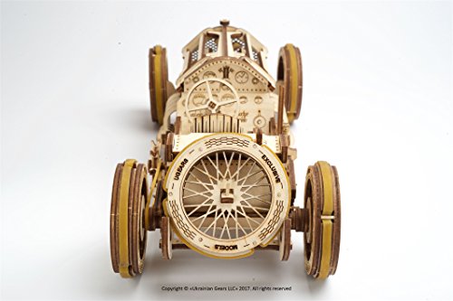 UGEARS Coche Grand Prix U-9 - Kit de Montaje Coche de carreras - 3D Rompecabezas de Madera DIY
