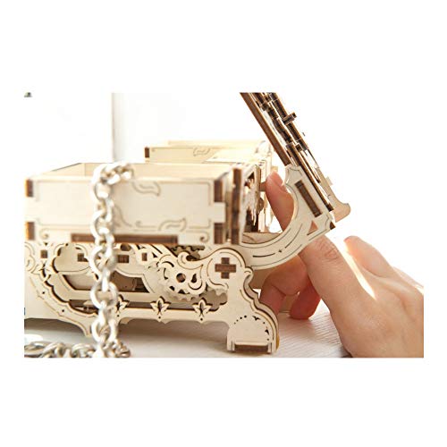UGEARS Cofrecito De Época Modelo mecánico - Puzzle 3D Rompecabezas Adultos - Caja de Tesoro de Madera - Cofre del Tesoros - Vintage Cajas de Madera Maquetas para Construir Adultos y Adolescentes
