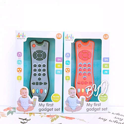 Uokoki Juguetes para bebés Música TV Control Remoto Juguetes educativos tempranos Niños Controlador eléctrico Máquina de Aprendizaje Regalo de Juguete (Gris)